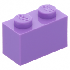LEGO kocka 1x2, közép levendulalila (3004)